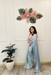 Hand embroidered grey saree - kasumi.in